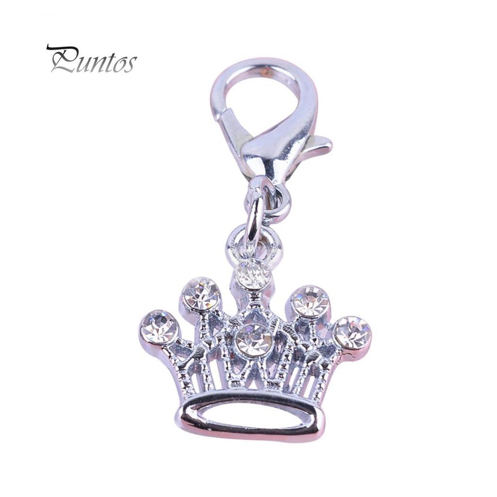 Rhinestone Crown Pet Tag Pendant Collar Jewelry Necklace