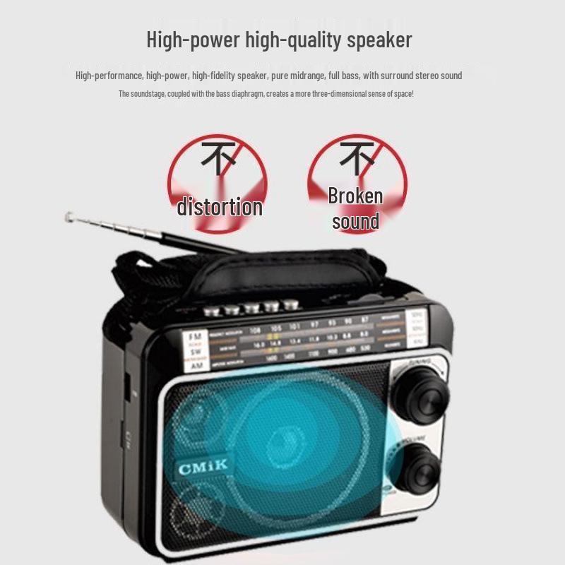 FM/MP3'lü Yeni Tüm Dalga Çok Fonksiyonlu Radyo ve Taşınabilir Hoparlör