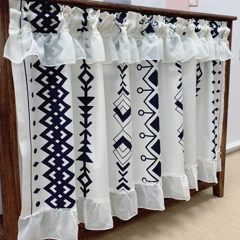 Perdea de Cafea Boemă Perdea Scurtă Perdea Jumătate Fără Găurire Perdea de Ușă Strat Dublu Pânză de In cu Dantelă Plasă de Fereastră Perdea Lot