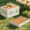 1Pcs Multifunctional Camping Box Foldable Car Trunk Storage Organizer With Bench & Cutting Board For Picnic