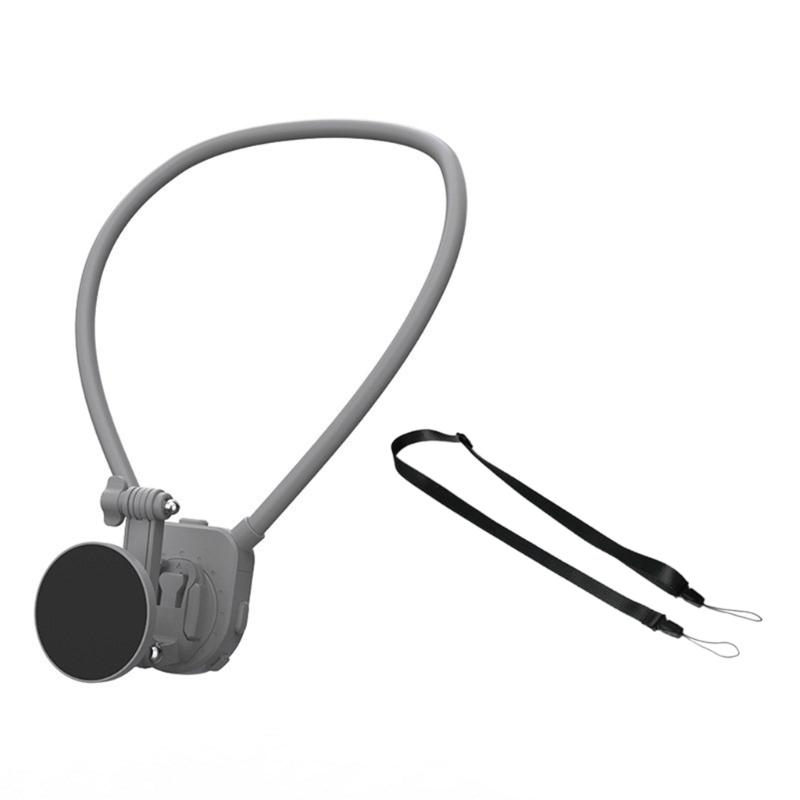 Neck Mount Holder Magnetic Quick Snap Camera Harness for 360 Action Camera Handsfree Action Recording, 360 Degree View