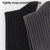 5 Pairs Moisture Wicking Sports Socks With Ribbed Knitted Design Breathable Solid Color Middle Calf Socks For Men Women