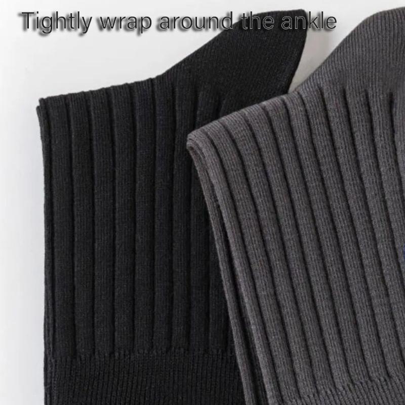 5 Pairs Moisture Wicking Sports Socks With Ribbed Knitted Design Breathable Solid Color Middle Calf Socks For Men Women