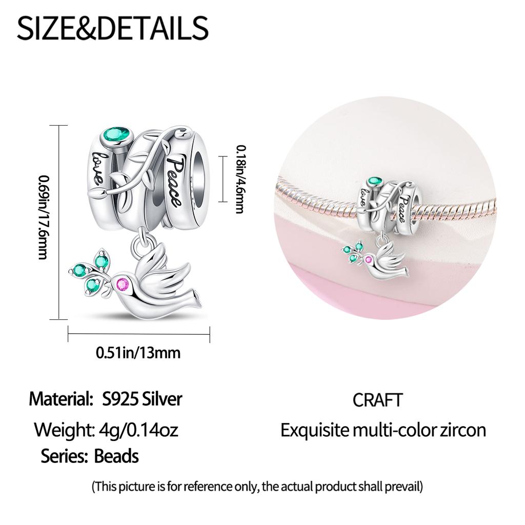 Original Charms  Copper Dove Of Peace Beads Fit Charms Plata  Bracelets For Women Women Jewelry Making Diy