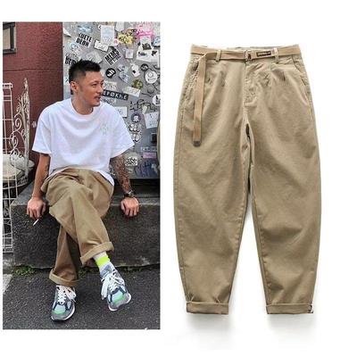 Men's Japanese Casual Stretch Cotton Wide-Leg Overalls - Spring/Autumn Trend