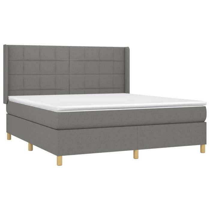 VidaXL Slatted Bed Base with Mattress, Upholstered Bed, Double Bed, Adult Bedroom Interior Bed, Modern, 3132010