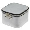 [Q9923] - Zip'n Go' Silver Grey Zipped Jewellery Box - 14x14x9.5 Cm