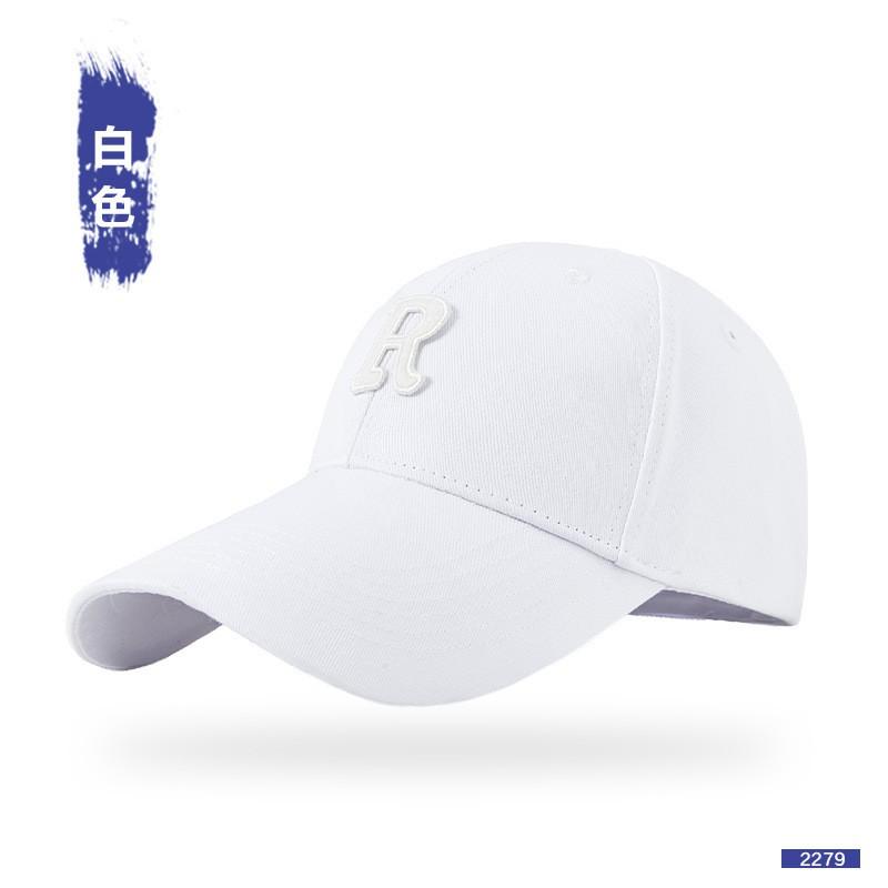 Korean Style R Baseball Cap Women Men Adjustable Wide Brim Sun Hat Cotton Casual Sport