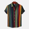 2026 Hawaii Camicia a Maniche Corte a Righe da Uomo Top Casual da Ufficio da Uomo T-shirt Oversize Camicia Bottoni Estiva da Uomo 5XL