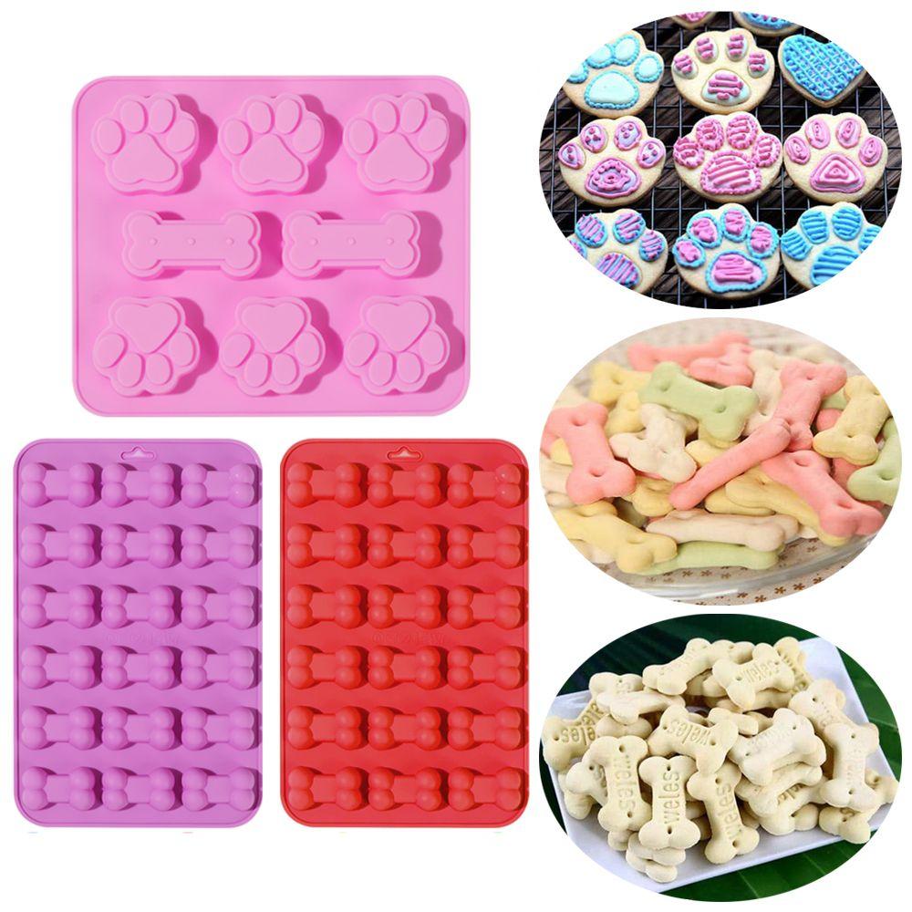 

Shape Candy Cookies Puppy Dog Paw Silicone Molds Cake Making Chocolate Baking Mould Ice Cube Tray purple dog bone