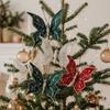 Handmade Sequin Butterfly Christmas Pick Glitter Holiday Artificial Butterfly  Wedding Decor