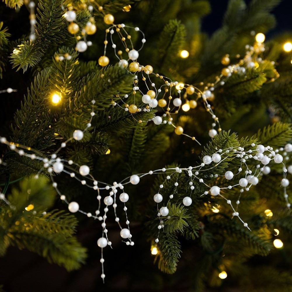 Glitter Fishing Line Pearls Chain White Gold Branch Garland Crystal Curtain  Party Favors