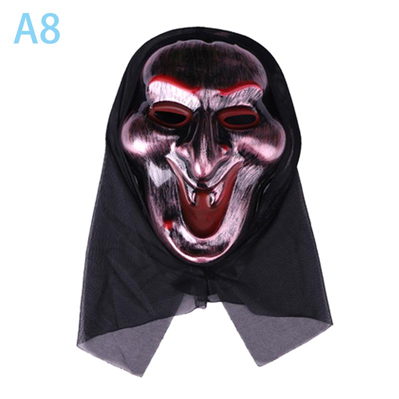 Realistyczny film Straszny duch Maska Halloween Straszna maska diabła Trzymaj język na zewnątrz Kask Horror Demon Cosplay Party Kostium Rekwizyty