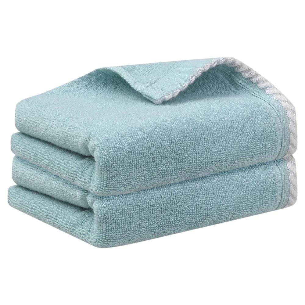 Cotton Hand Towels Set Soft Low Lint Quick Drying Durable Bath Towels Multiuse Home Spa 2 Pcs