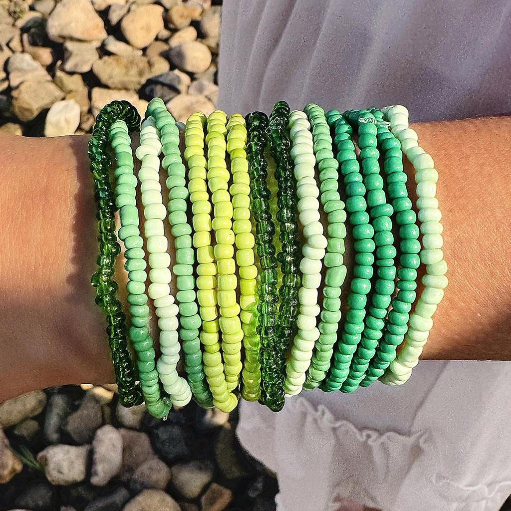 Spring/Summer New Collection Multi-Layer Beads Bracelet Set for Women Jewelry Trendy Versatile Cut Surface Beads Bracelet