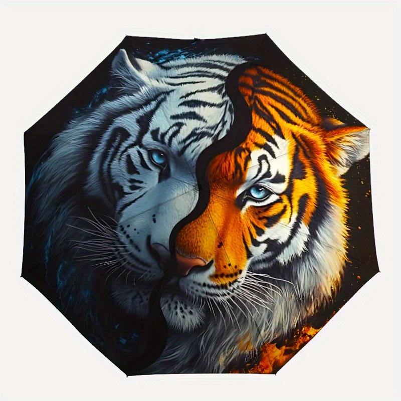 

1pc Tiger Yin YangAutomatic Open/close, All-Season Portable Folding Umbrella for Friends, Travel, Everyday, Events yy250806064