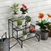 Three-Tier Decorative Metal Plant Stand - Black