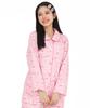 SAZAC Hello Kitty Knitted Quilted Shirt Long Sleeve and Pants Loungewear Women's Pajamas, Set, (Pink/M/SAN1854)