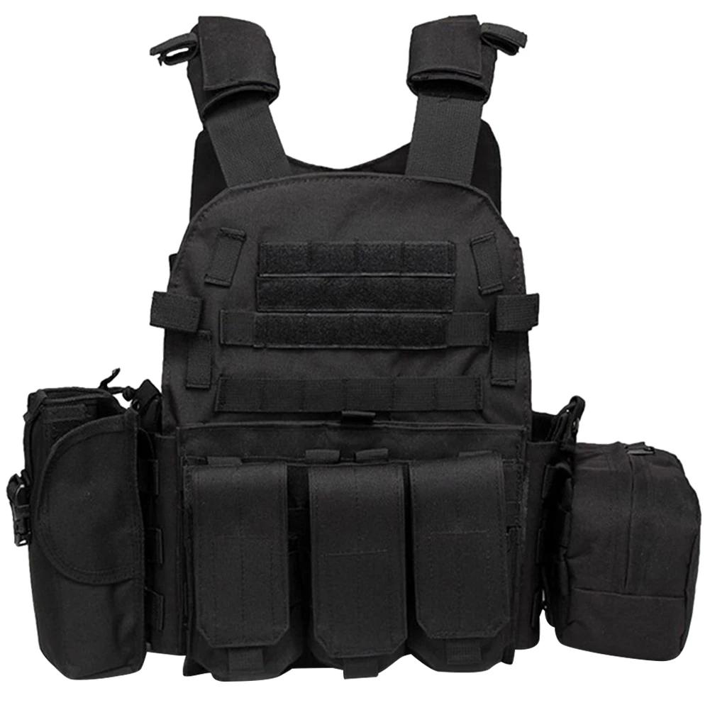 Camouflage Nylon Tactical Vest, Military Body Armor, Plate Carrier, Outdoor Airsoft Equipment with MOLLE, Combat Vest