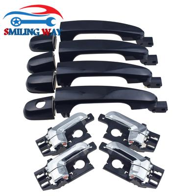 8pcs Chrome Black Outside & Ide Door Handle Front Rear Left Right For Kia Sportage 2.0L 2.7L 2005 2006 2007 2008 2009 2010