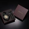Treeweto Antique Mechanical Skeleton Pocket Watch Hand-Wound Men's with Chain Black