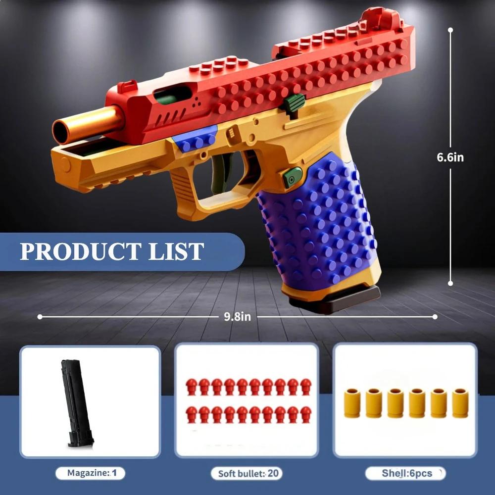 G17 Hanging Toy Gun Continuous Firing Pistol Shell Throwing Airsoft Blowback Empty Outdoor Shooting Gun for Children Adult