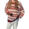 Lazy wind sweater women's autumn and winter new student loose and thin pullover round neck knitted top women