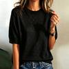 Maglione da Donna a Maniche Corte con Scollo e Lavorazione a Intreccio Maglia Colorata per Uso Casual