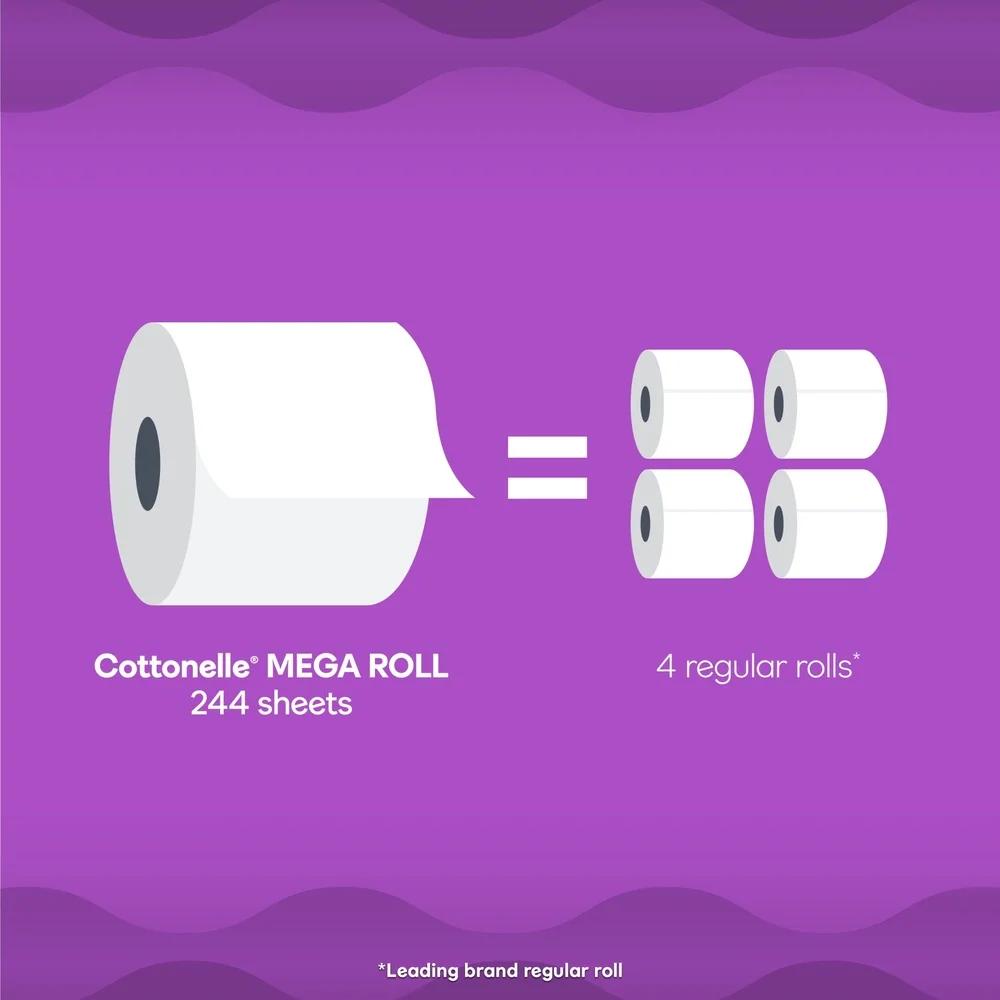 Ultra Comfort Soft Toilet Paper 2 Ply 12 Mega Rolls Absorbent CleaningRipples Clog Free Septic Safe Unscented 2928 Sheets