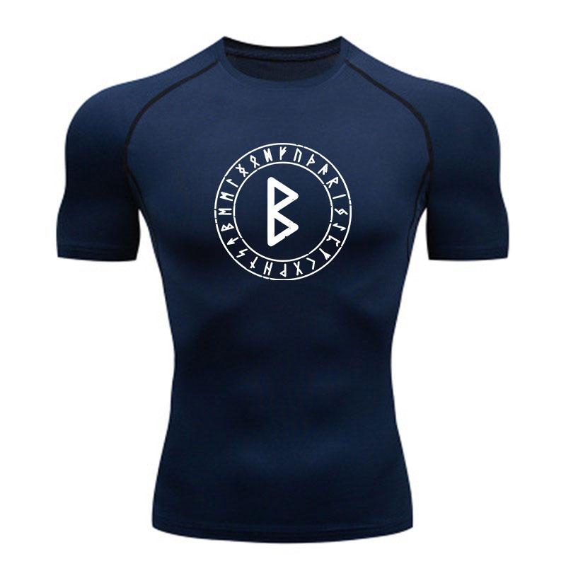 Men's Compression Athletic T-Shirt, Vintage Rune Symbol Prin