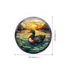 New Antique Color Dyed Hummingbird Iris Japonica Window Glass Electrostatic Sticker Detachable Decorative Film Home Decorations