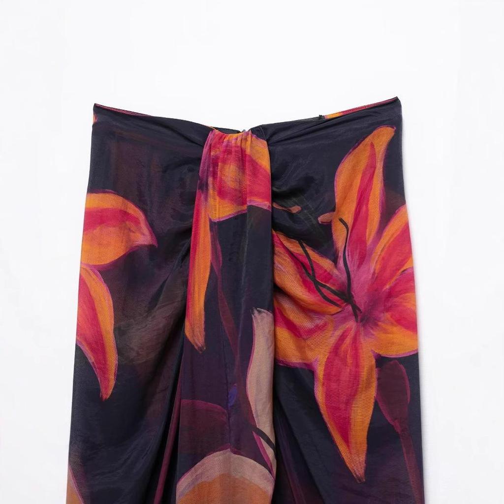 TAOP&ZA Spring/Summer Women's Elegant Loose Printed Midi Skirt