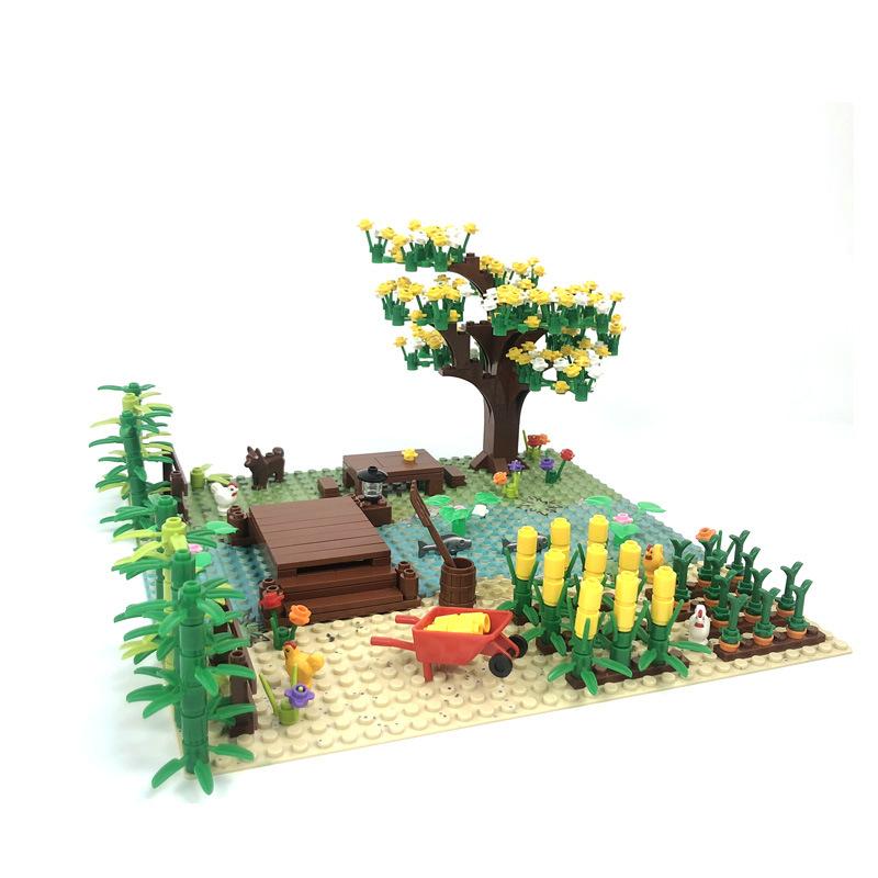 MOC Pastoral Landscape Outdoor Farm Scene Building Blocks Children's Toys
