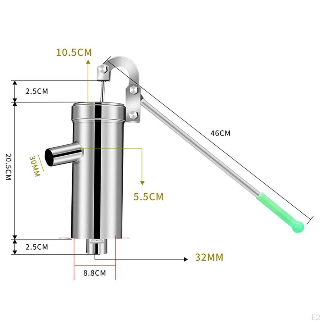 Pompă manuală de apă de puț Eficiență ergonomică, Portabilă Practică, Oțel inoxidabil, Aspirație manuală