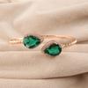 Chrome Diopside Gemstone 925 Sterling Silver Zircon Cuffs Bangles Best Birthday Gift For Your Wife ( Available with Gold/Rose Gold Plated ) CZC-1-2