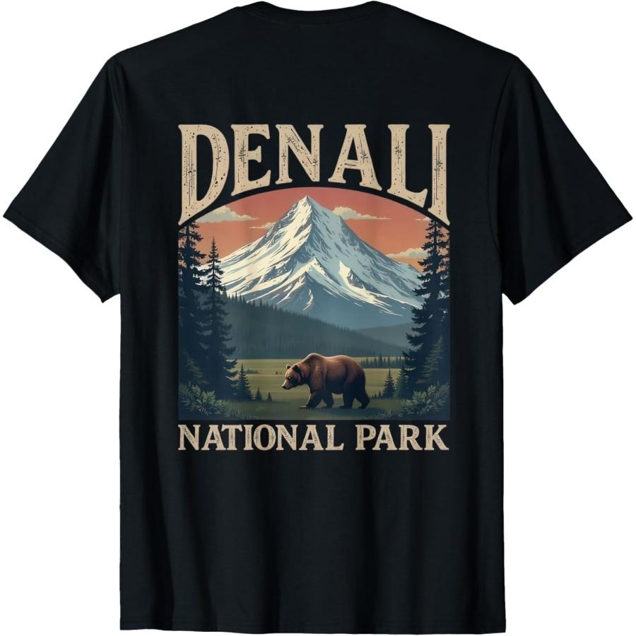 

(ON BACK)Denali Mountain Peak Elevation Alaska National Park T-Shirt XXXXXL чорний
