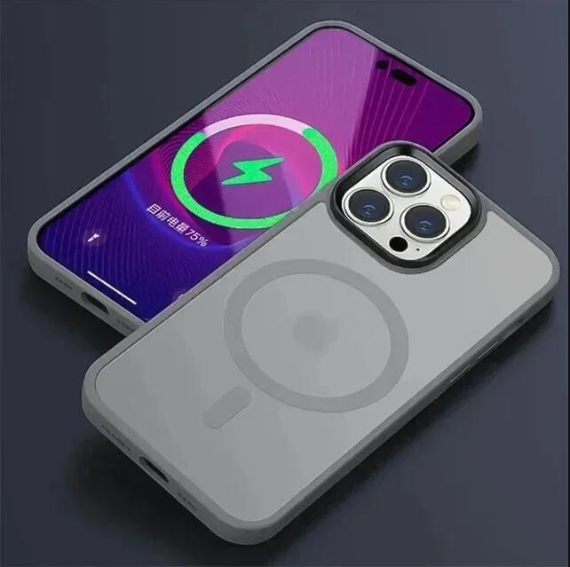 Luxury Matte For Magsafe Case For iPhone 16 15 13 12 11 14 Pro Max 16 Plus Magnetic Wireless Charge Translucent Shockproof Cover