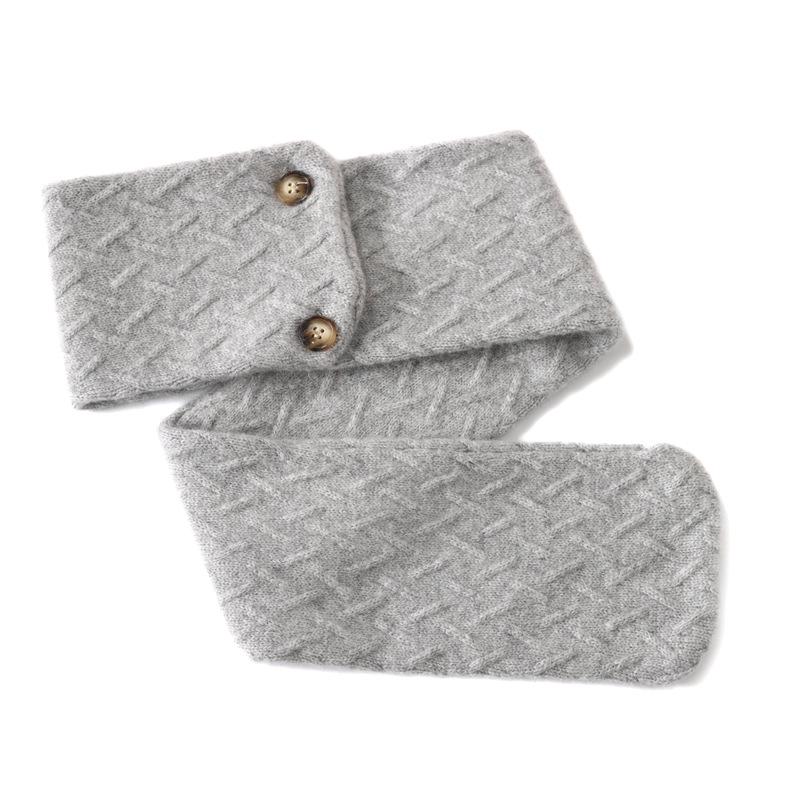 Unisex Kaschmirschal: Vielseitiger, warmer Wollstrick-Schlauchschal mit zwei Knöpfen zum Schutz des Halses bei kaltem Wetter
