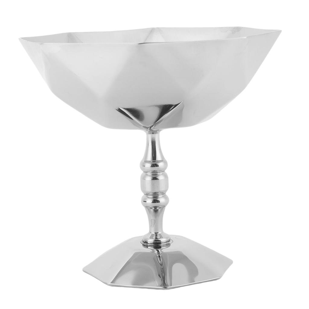 Nachtischbecher mit Fuß Multifunktionale Spülmaschinenfeste Edelstahl Eisbecher mit Fuß für Pudding Salat Snack