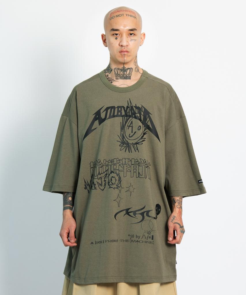 AJOBYAJO [Pba] Ajo Collage T-Shirt [Khaki]