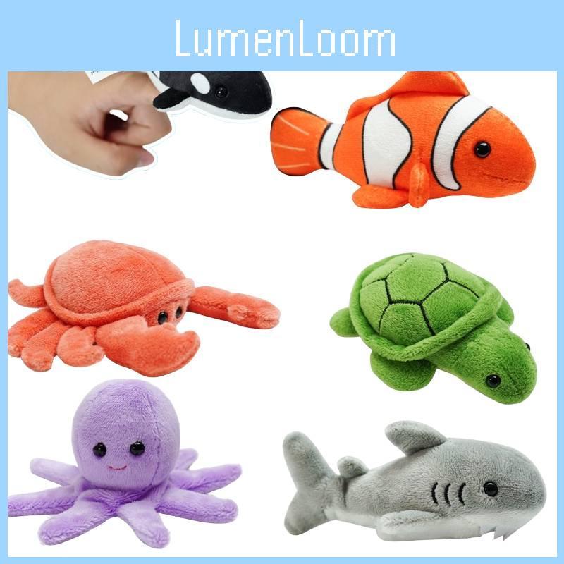 Marine Animal Finger Plush Toy Cartoon Stuffed Doll Room Decoration Gift Kids