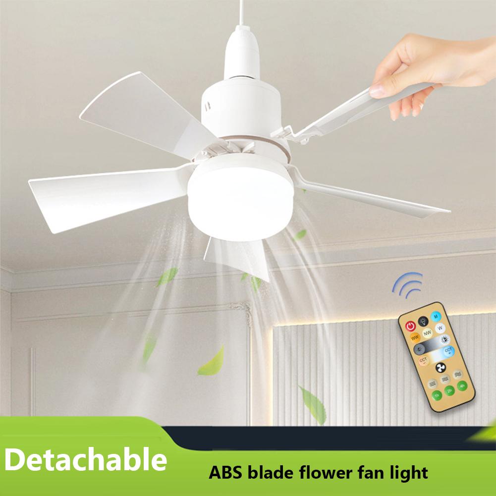 Ceiling Fan With LED Lights, Socket Fan Light Original With Intelligent Remote Control, Replacement For Lightbulb,1000 Lumens /5000 Kelvins Fan