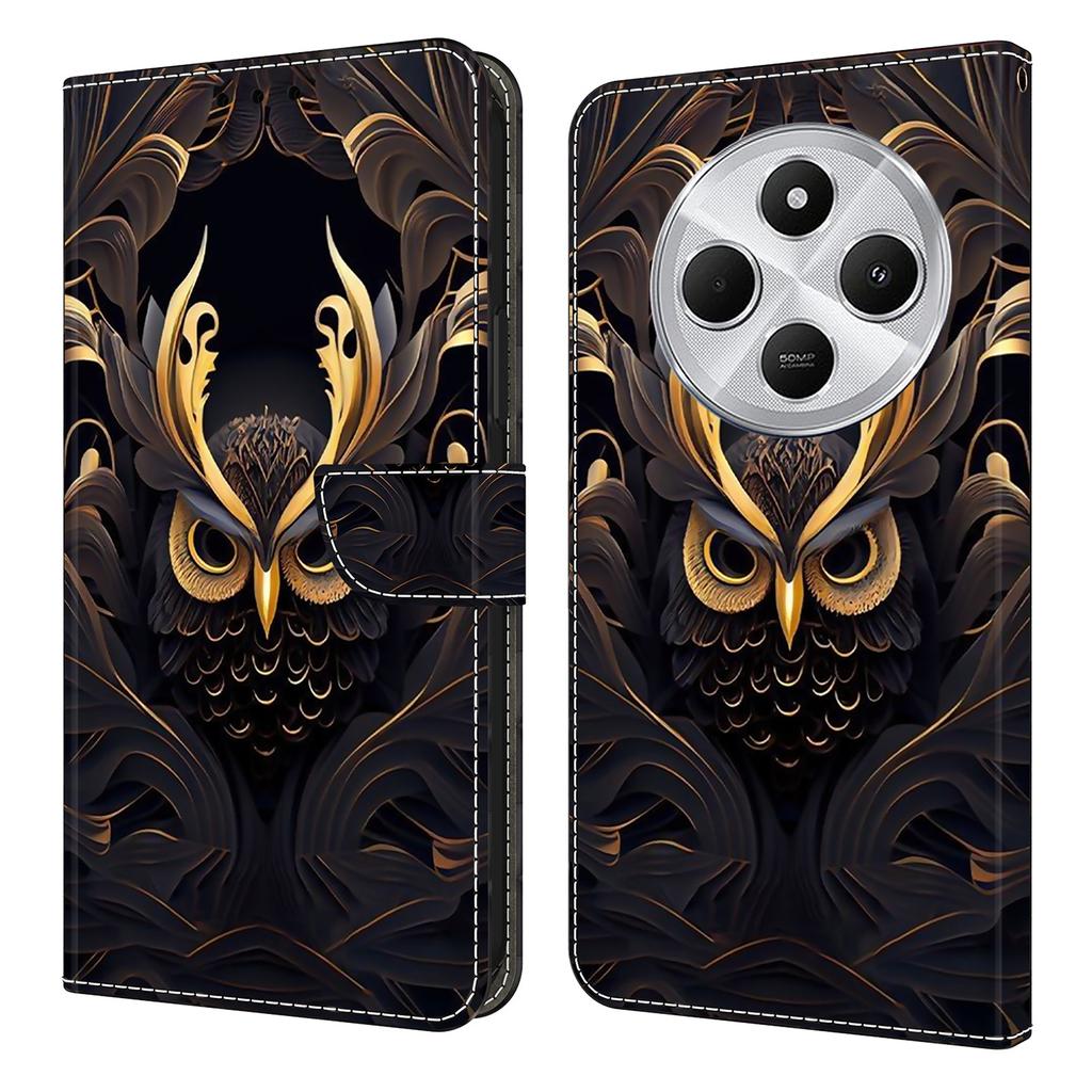 Wallet Case For Xiaomi Poco C75 4G/Redmi 14R 5G/14C 4G Pattern Printing PU Leather Flip Stand Phone Cover