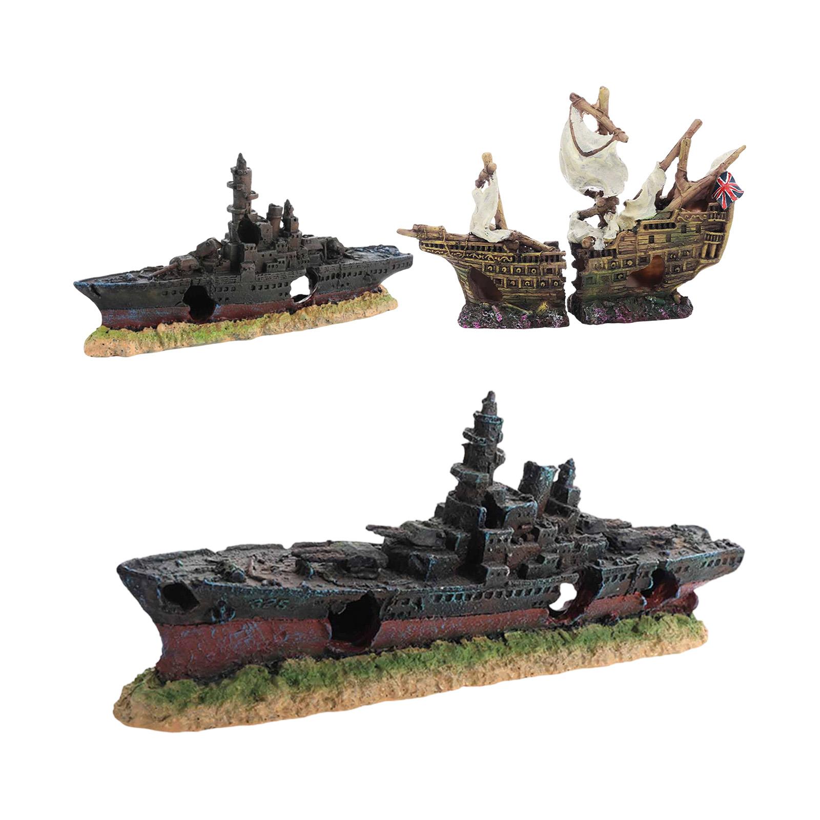 

Смоляной грот-укрытие для аквариума, украшение-кораблекрушение для пресноводных и соленоводных аквариумов, а также для террариума Style A