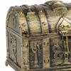Antique Pirate Chest with Lock for Storing Trinkets and Bills