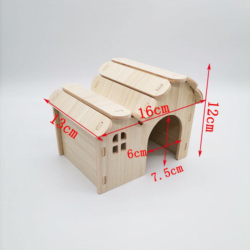 Solid Wood Double-Layer Hamster House with Swing & Seesaw