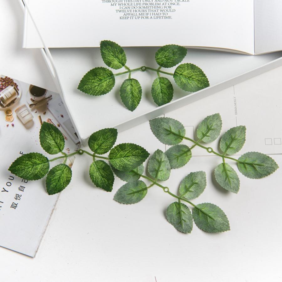 20/40pcs Artificial Plant Pieces Silk Rose Leave Fake Wedding Decor Wreath Festival Decora Home Yard Diy Gifts Box  Flowers Prop