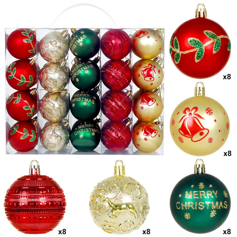 40PCS Durable Plastic Christmas Ball Set Multicolor 6cm Christmas Tree Balls Suspensable Xmas Baubles Storefront