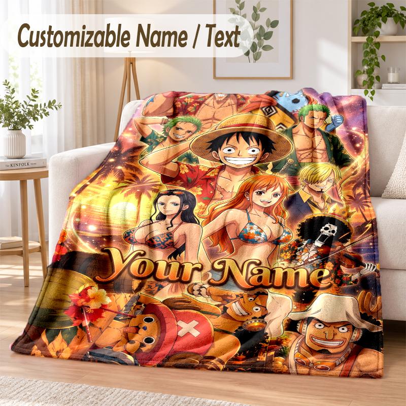 One Piece Custom Name Flannel Throw Blanket Soft Warm for Sofa Bed Indoor Home Use