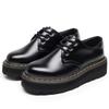 Lightweight - Thick Sole Hole Martin Shoes Women's Low Top Leather Casual Black Student Boots